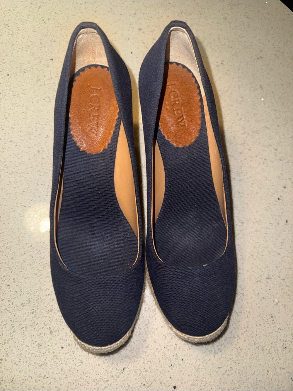 J. Crew Navy Canvas Seville Espadrille Pumps - Picture 2 of 14